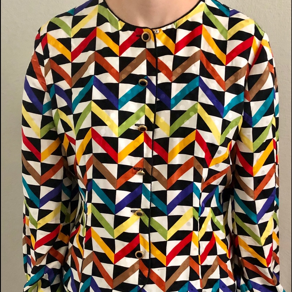 Maggy London Colorful Silk Blouse